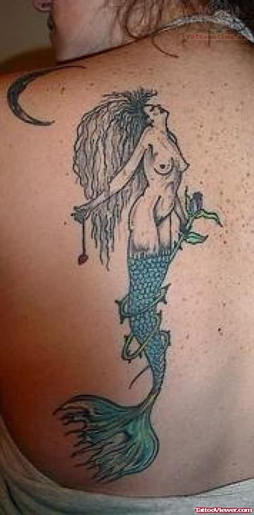 Mermaid Back Waist Tattoo