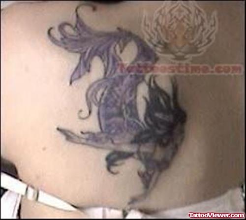 Mermaid Upper Back Tattoo