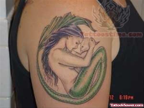 Mermaid With Baby Tattoo