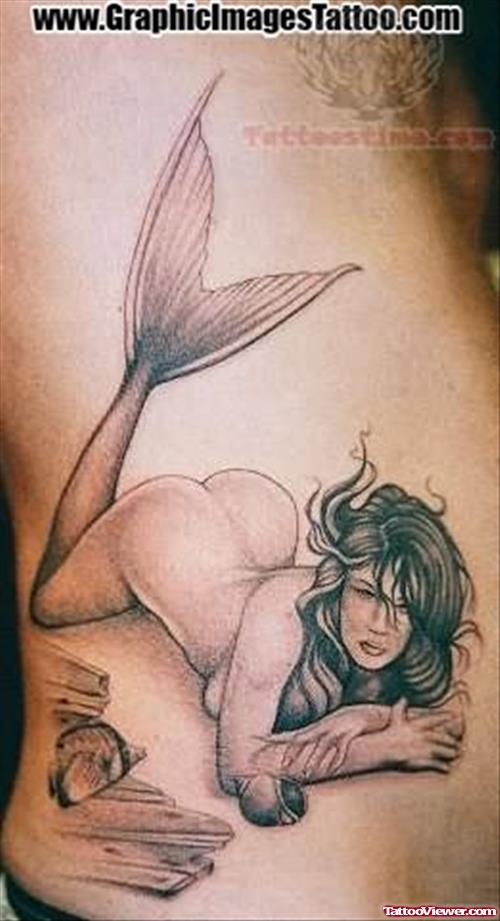 Mermaid Tattoo On Stomach