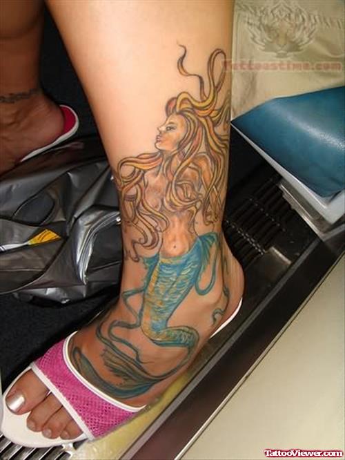 Mermaid Tattoo on foot