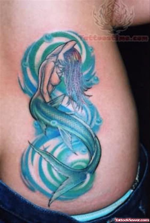 Light Blue Mermaid Tattoo