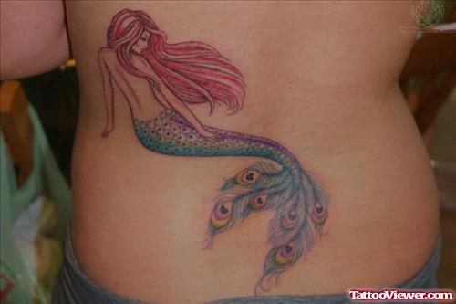 Mermaid Lower Back Tattoo