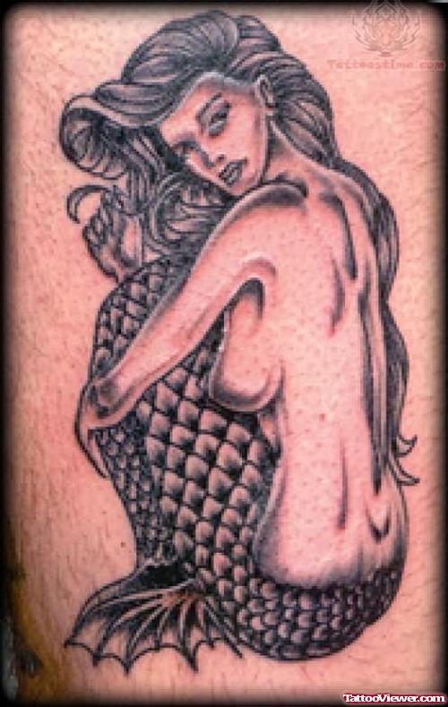Mermaid Sitting Tattoo