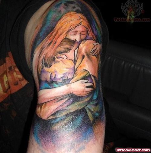 Mexican Couple Tattoo On Shoulder
