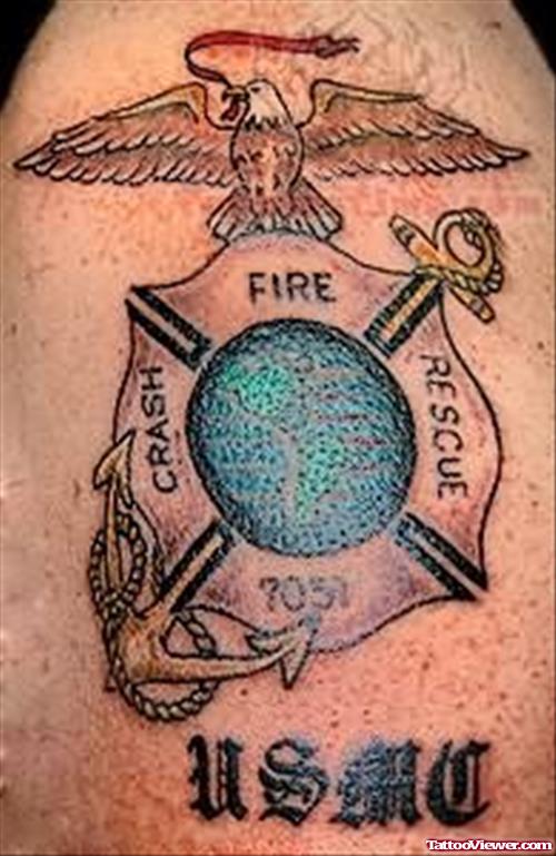 USMC Military Tattoo For Bicep