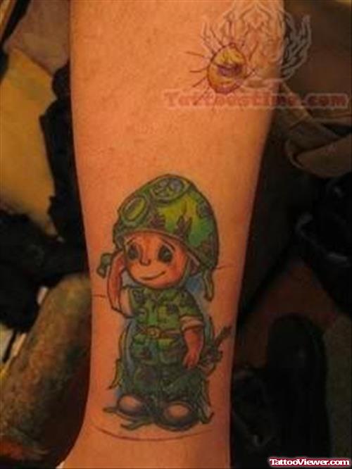 Soldier Tattoo On Ankle