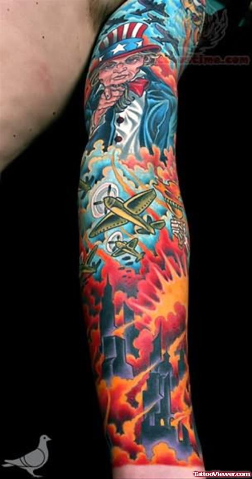 Military War Colorful Tattoo