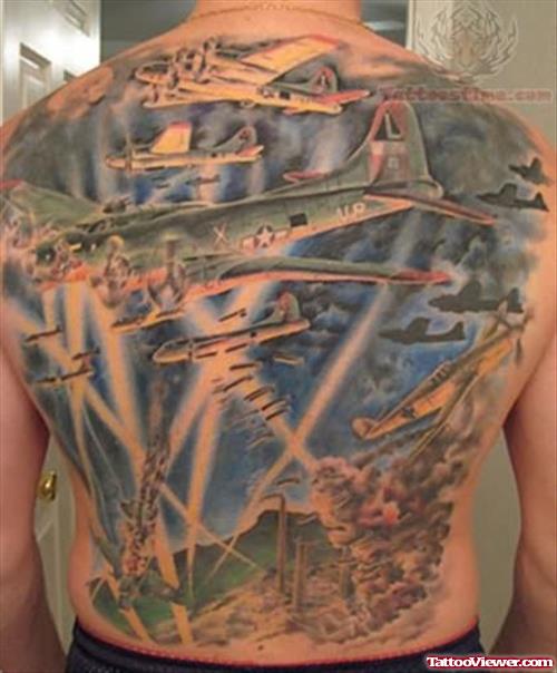 Military Tattoo On Back Body