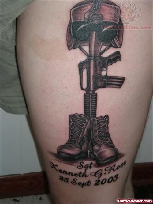 Military Soldier Eqipments Tattoo