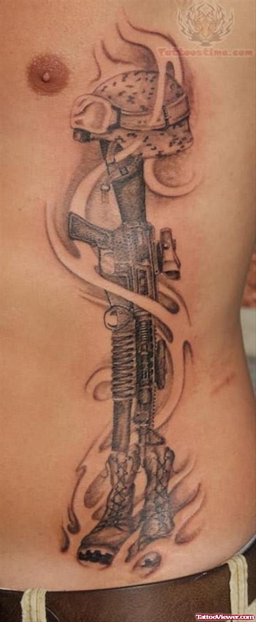 Side Rib Military Tattoo