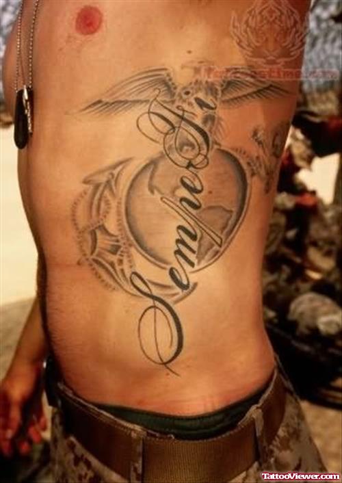 Military Side Rib Tattoo