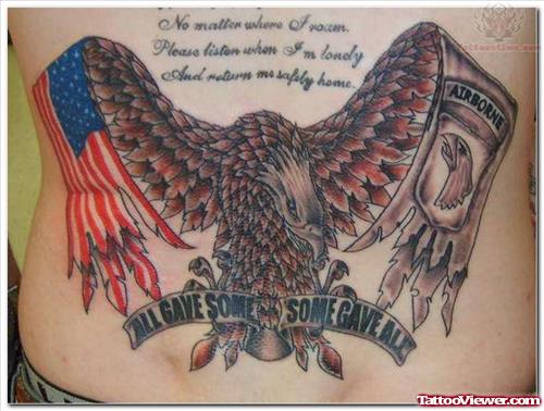 Military Tattoo Design On Lower Back
