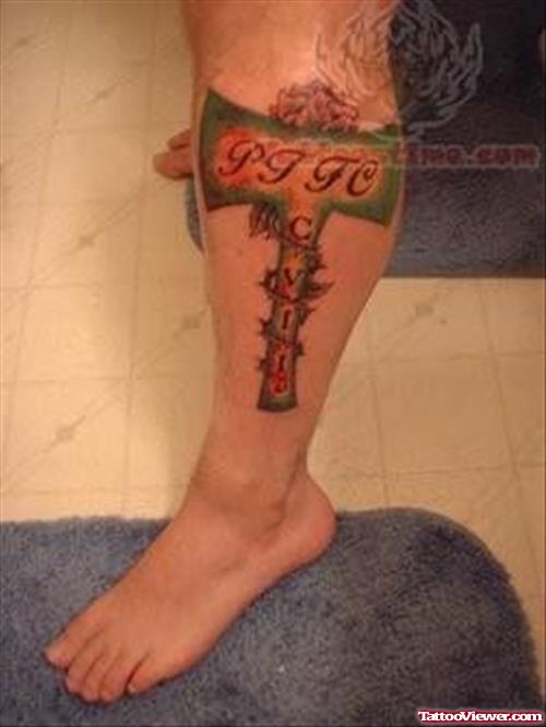 Awesome Military Tattoo On Leg