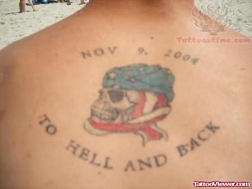 A Military Tattoo On Upper Back