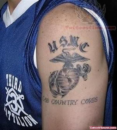 Country Military Tattoo For Bicep