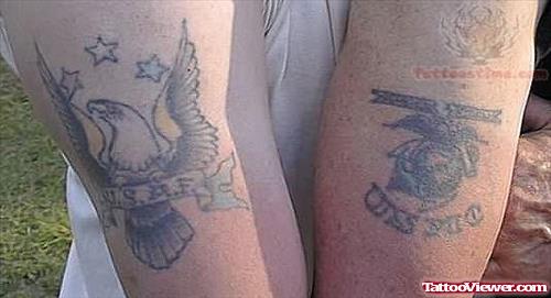 Bergeron Military Tattoos on Arms