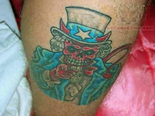 Red Skull Military Tattoo