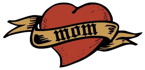 Mom Banner Heart Tattoo Design