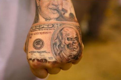Left Hand Money Tattoo