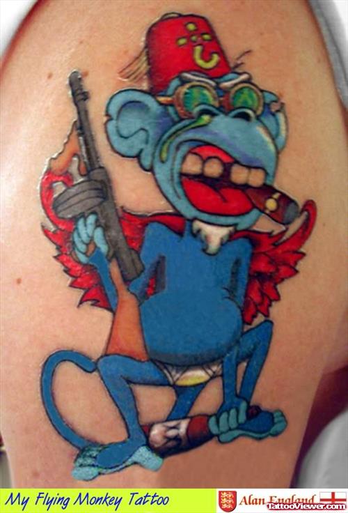 Coloured Monkey Tattoo