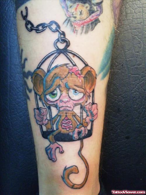 Monkey In Cage Tattoo