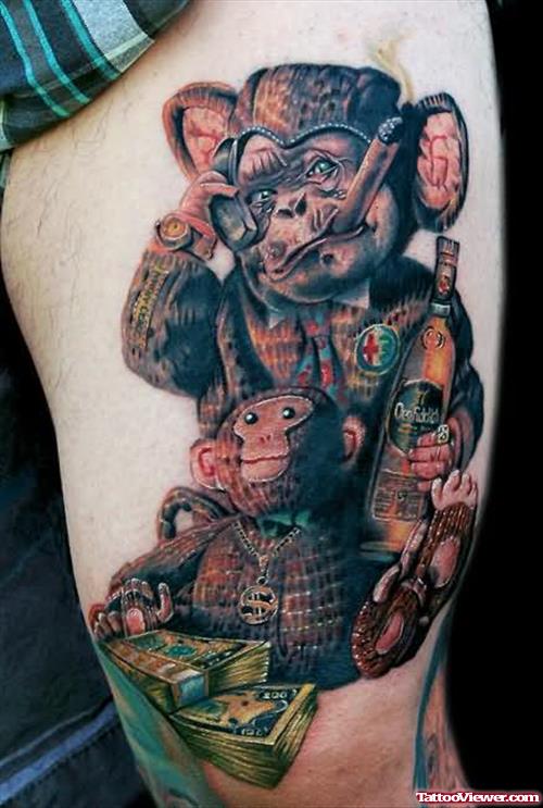 Modern Monkey Tattoo