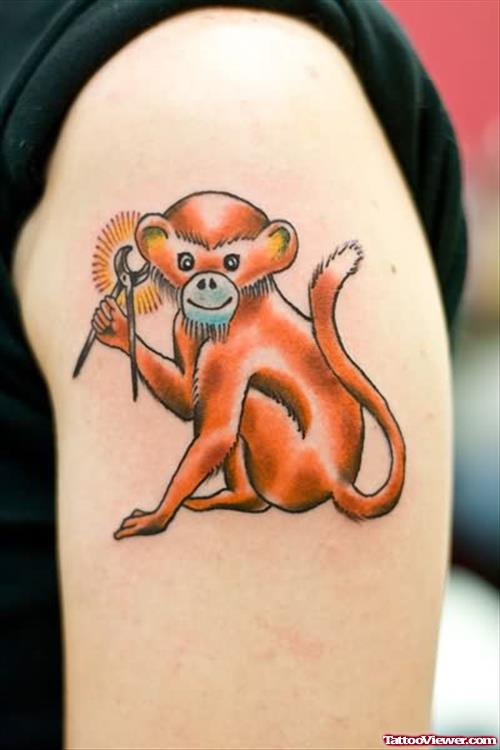 Monkey with Tool Tattoo
