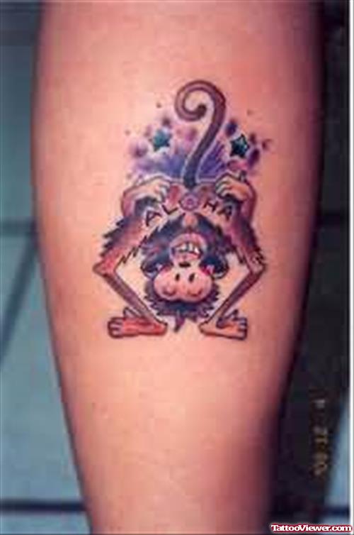 Funny Monkey Tattoo Design