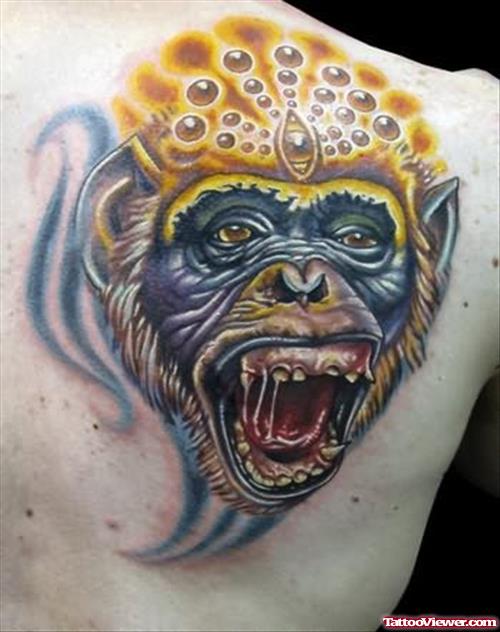 Cartoon Monkey Tattoos On Back