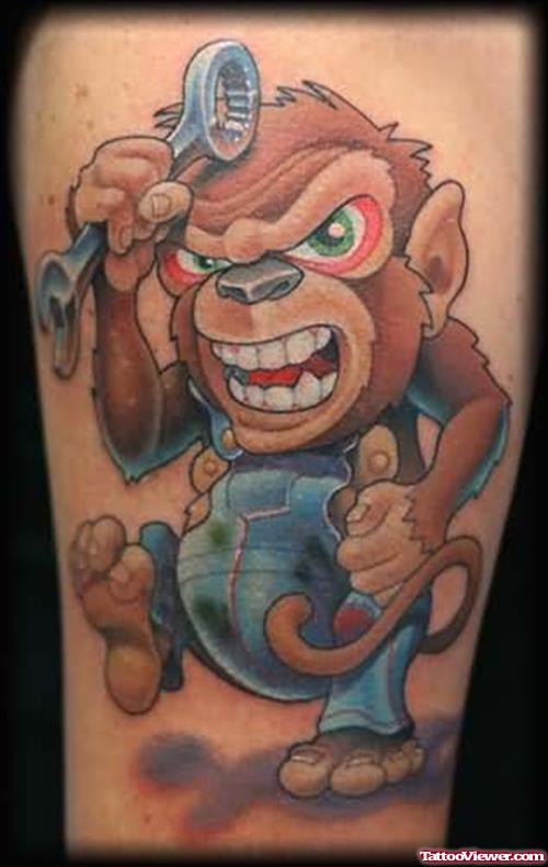 Cartoon Monkey - Animal Tattoo