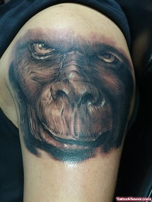 Bold Monkey Face Tattoo