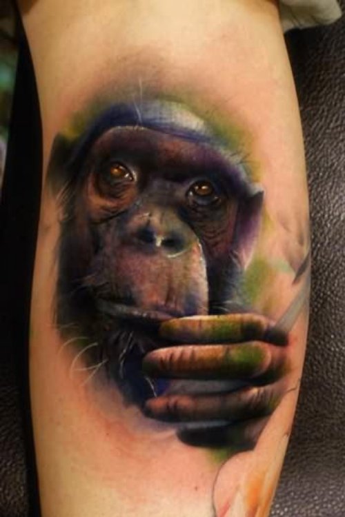 Chimpanzee Tattoos On Arm