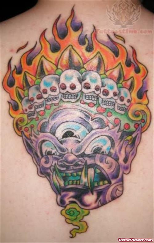 Flaming Monster Tattoo