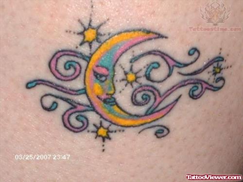 Yellow Moon Tattoo