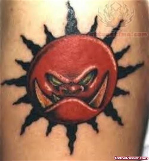 Devil Moon Tattoo On Arm