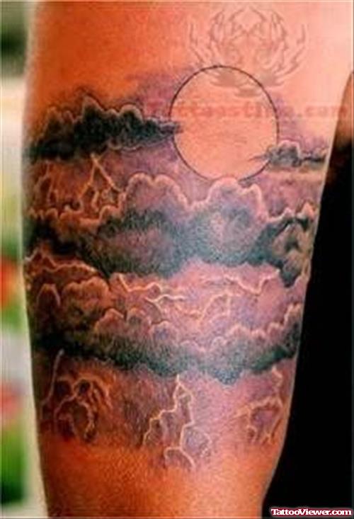 Moon Tattoo On Bicep