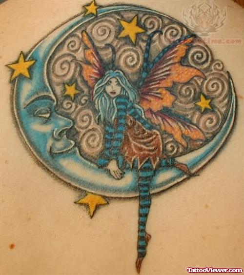 Fairy And Moon Tattoos