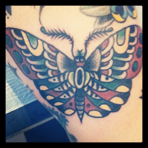 Awful Colored Ink Moth Tattoos