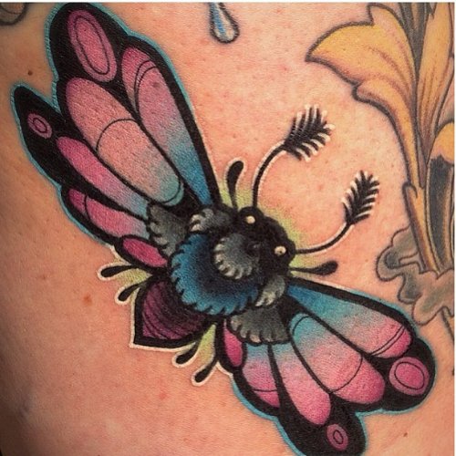 Beautiful Colored Moth Tattoo Picture