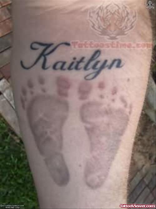 Kaitlyn Footprints Tattoo