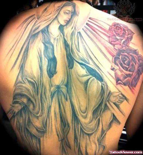 Large Mother Tattoo On Back