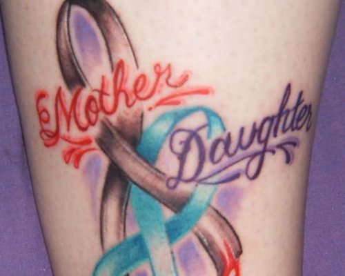 Color Daughter And Mother Tattoo On Sleeve