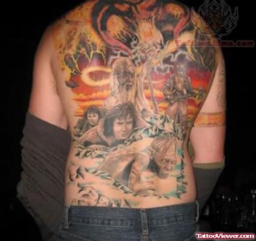 Crazy Movie Tattoo On Back