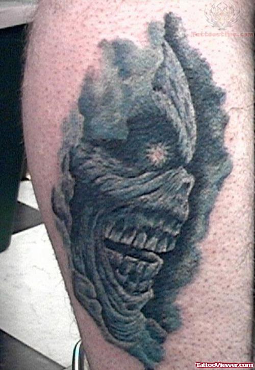Grey Ink Mummy Tattoo