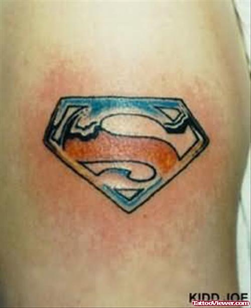 Superman Symbol  Tattoo On Muscle