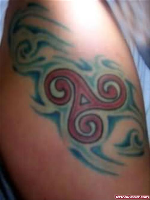 Amazing Symbol Tattoo On Muscle