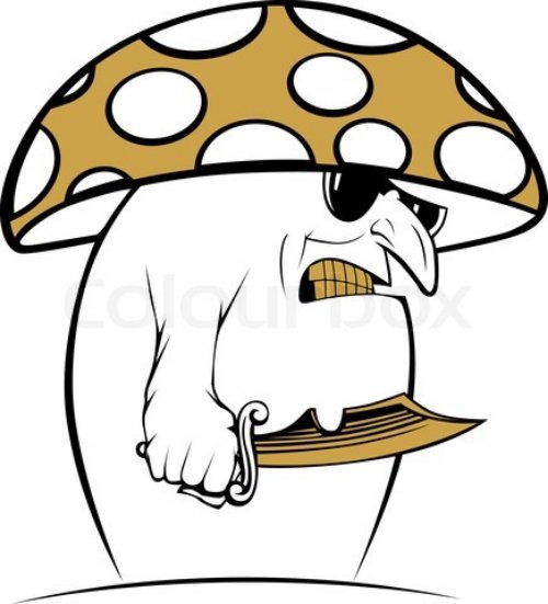 Evil Cartoon Mushroom Tattoo Design