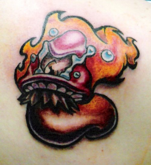 Flaming Mushroom Tattoo Image