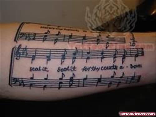 Musical Notes Tattoos On Arm